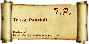 Trnka Paszkál névjegykártya